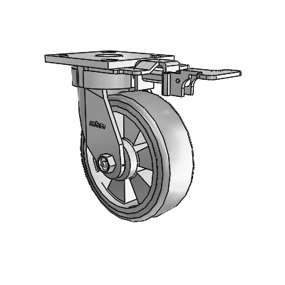 4 Series Kingpinless Casters Top Plate Swivel Caster with 6 x 2 Trans-forma HD (Flat) wheel