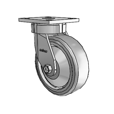 4 Series Kingpinless Casters Top Plate Swivel Caster with 6 x 2 Trans-forma HD (Flat) wheel