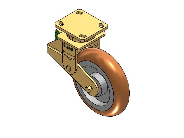 141 Series Top Plate Swivel Caster with 8 x 2 Butterscotch Tread on Aluminum Core PM - Round Polyurethane (Aluminum Core) Wheel