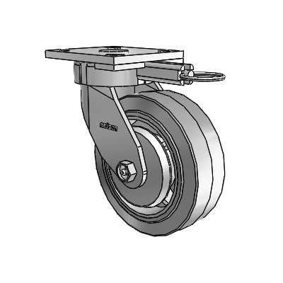 4 Series Kingpinless Casters Top Plate Swivel Caster with 6 x 2 Performa Rubber (Flat/Grey) wheel