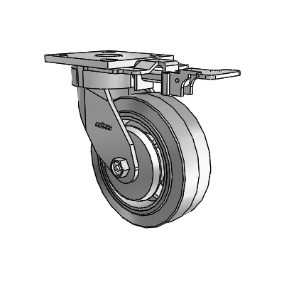 4 Series Kingpinless Casters Top Plate Swivel Caster with 6 x 2 Performa Rubber (Flat/Grey) wheel