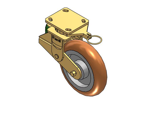 141 Series Top Plate Swivel Caster with 8 x 2 Butterscotch Tread on Aluminum Core PM - Round Polyurethane (Aluminum Core) Wheel