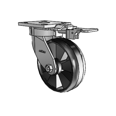 4 Series Kingpinless Casters Top Plate Swivel Caster with 6 x 2 Maxim wheel