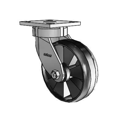 4 Series Kingpinless Casters Top Plate Swivel Caster with 6 x 2 Maxim wheel