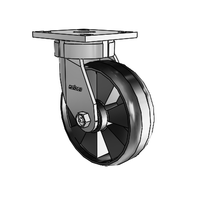 4 Series Kingpinless Casters Top Plate Swivel Caster with 6 x 2 Maxim wheel