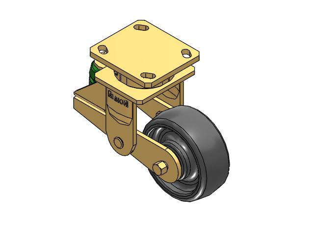 141 Series Top Plate Swivel Caster with 5 x 2 Grey Elastomer SE - Solid Elastomer Wheel