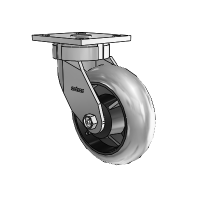 4 Series Kingpinless Casters Top Plate Swivel Caster with 6 x 2 Performa Rubber (Round/Conductive) wheel