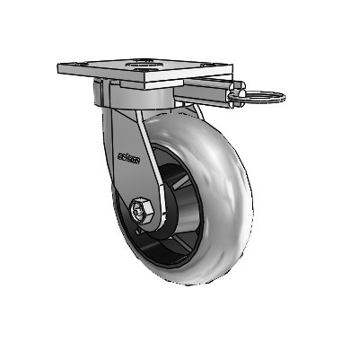 4 Series Kingpinless Casters Top Plate Swivel Caster with 6 x 2 Performa Rubber (Round/Conductive) wheel