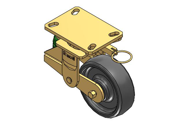 141 Series Top Plate Swivel Caster with 6 x 2 Grey Elastomer SE - Solid Elastomer Wheel