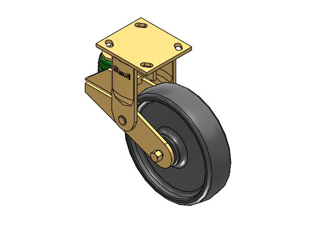 141 Series Top Plate Rigid Caster with 8 x 2 Grey Elastomer SE - Solid Elastomer Wheel