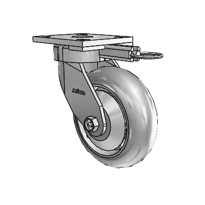 4 Series Kingpinless Casters Top Plate Swivel Caster with 6 x 2 Performa Rubber (Round/Grey) wheel