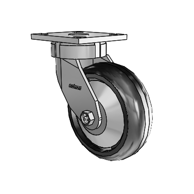 4 Series Kingpinless Casters Top Plate Swivel Caster with 6 x 2 Trans-forma LT (Round) wheel