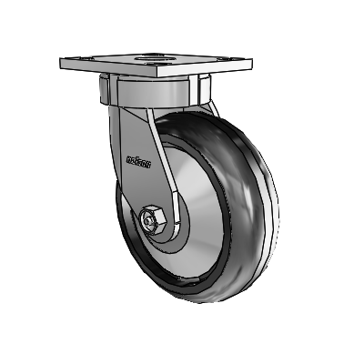 4 Series Kingpinless Casters Top Plate Swivel Caster with 6 x 2 Trans-forma LT (Round) wheel