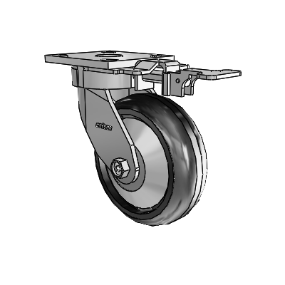 4 Series Kingpinless Casters Top Plate Swivel Caster with 6 x 2 Trans-forma LT (Round) wheel