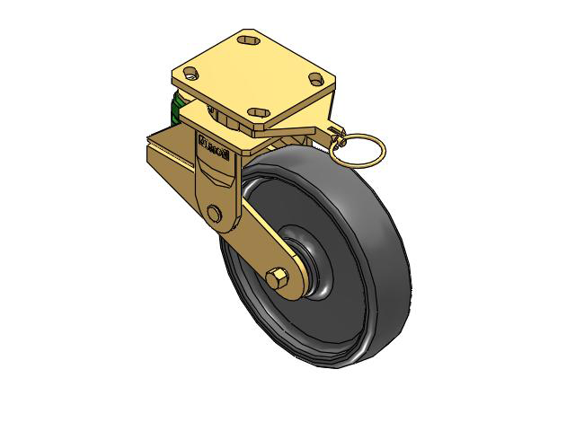 141 Series Top Plate Swivel Caster with 8 x 2 Grey Elastomer SE - Solid Elastomer Wheel