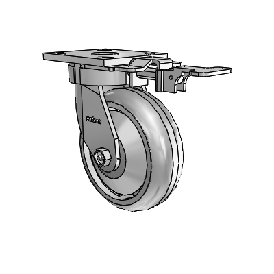 4 Series Kingpinless Casters Top Plate Swivel Caster with 6 x 2 Trans-forma (Round) wheel