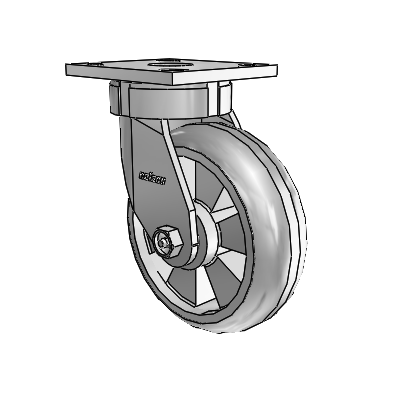 4 Series Kingpinless Casters Top Plate Swivel Caster with 6 x 2 Trans-forma (Round) wheel