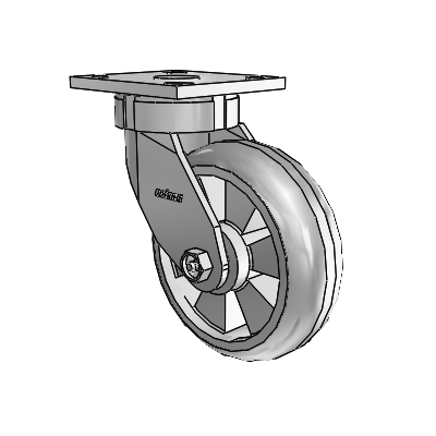 4 Series Kingpinless Casters Top Plate Swivel Caster with 6 x 2 Trans-forma (Round) wheel