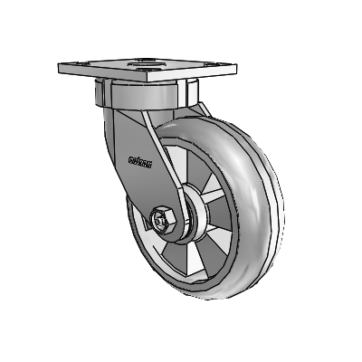 4 Series Kingpinless Casters Top Plate Swivel Caster with 6 x 2 Trans-forma (Round) wheel
