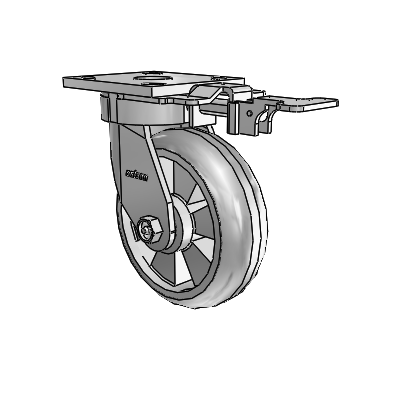 4 Series Kingpinless Casters Top Plate Swivel Caster with 6 x 2 Trans-forma HD (Round) wheel