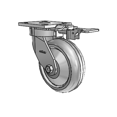 4 Series Kingpinless Casters Top Plate Swivel Caster with 6 x 2 Trans-forma HD (Round) wheel