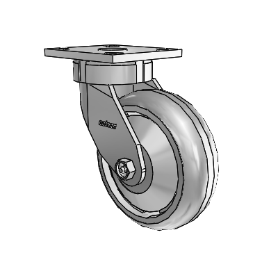 4 Series Kingpinless Casters Top Plate Swivel Caster with 6 x 2 Trans-forma HD (Round) wheel