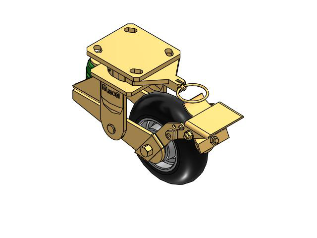 141 Series Top Plate Swivel Caster with 6 x 2 Black Tread on Aluminum Core UA - Magnum Polyurethane (Aluminum Core) Wheel and Brake