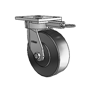 4 Series Kingpinless Casters Top Plate Swivel Caster with 6 x 2 Commander HD wheel