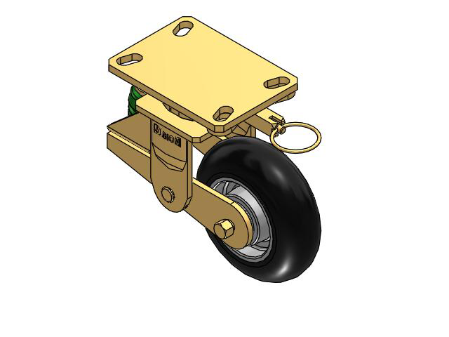 141 Series Top Plate Swivel Caster with 6 x 2 Black Tread on Aluminum Core UA - Magnum Polyurethane (Aluminum Core) Wheel