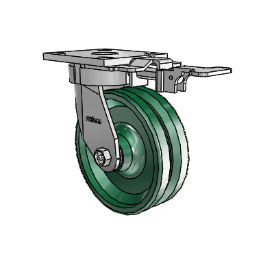 4 Series Kingpinless Casters Top Plate Swivel Caster with 6 x 2 V-Groove wheel