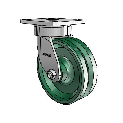 4 Series Kingpinless Casters Top Plate Swivel Caster with 6 x 2 V-Groove wheel