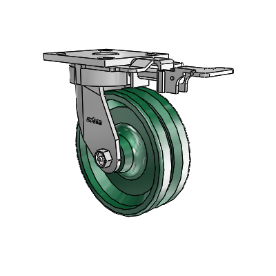 4 Series Kingpinless Casters Top Plate Swivel Caster with 6 x 2 V-Groove wheel