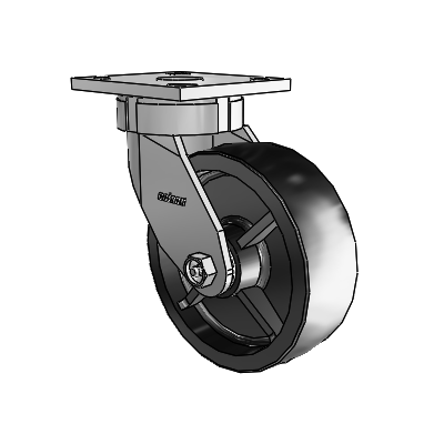 4 Series Kingpinless Casters Top Plate Swivel Caster with 6 x 2 Polyolefin wheel