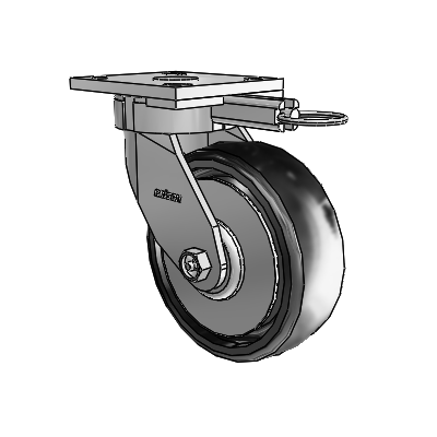 4 Series Kingpinless Casters Top Plate Swivel Caster with 6 x 2 Endura Solid Elastomer wheel