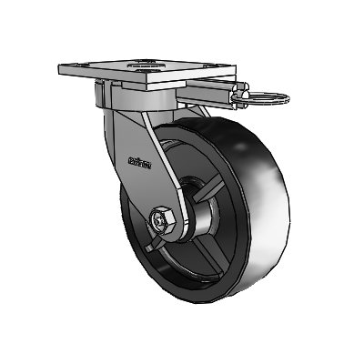 4 Series Kingpinless Casters Top Plate Swivel Caster with 6 x 2 Polyolefin wheel