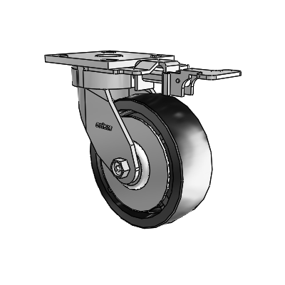 4 Series Kingpinless Casters Top Plate Swivel Caster with 6 x 2 Polyolefin wheel