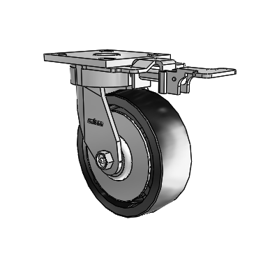 4 Series Kingpinless Casters Top Plate Swivel Caster with 6 x 2 Polyolefin wheel