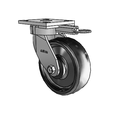 4 Series Kingpinless Casters Top Plate Swivel Caster with 6 x 2 Endura Solid Elastomer wheel