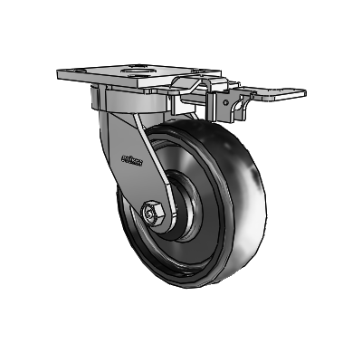 4 Series Kingpinless Casters Top Plate Swivel Caster with 6 x 2 Endura Solid Elastomer wheel