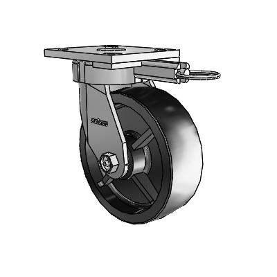 4 Series Kingpinless Casters Top Plate Swivel Caster with 6 x 2 Polyolefin wheel