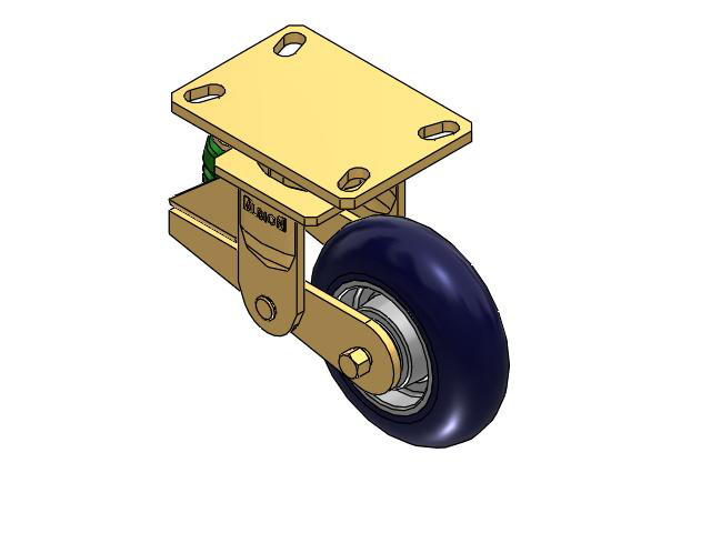 141 Series Top Plate Swivel Caster with 6 x 2 Blue Tread on Aluminum Core UA - Magnum Polyurethane (Aluminum Core) Wheel