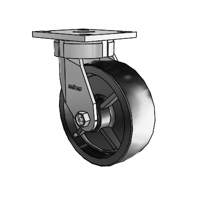 4 Series Kingpinless Casters Top Plate Swivel Caster with 6 x 2 Polyolefin wheel