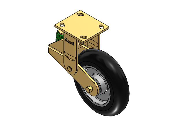 141 Series Top Plate Rigid Caster with 8 x 2 Black Tread on Aluminum Core UA - Magnum Polyurethane (Aluminum Core) Wheel