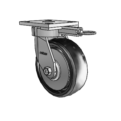 4 Series Kingpinless Casters Top Plate Swivel Caster with 6 x 2 Endura Solid Elastomer wheel