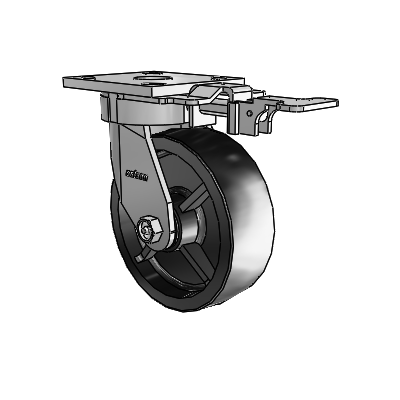4 Series Kingpinless Casters Top Plate Swivel Caster with 6 x 2 Polyolefin wheel