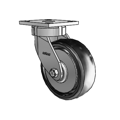 4 Series Kingpinless Casters Top Plate Swivel Caster with 6 x 2 Endura Solid Elastomer wheel