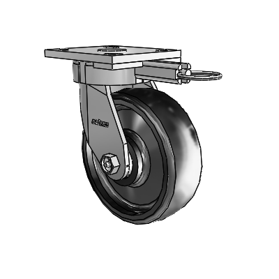 4 Series Kingpinless Casters Top Plate Swivel Caster with 6 x 2 Endura Solid Elastomer wheel