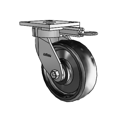 4 Series Kingpinless Casters Top Plate Swivel Caster with 6 x 2 Endura Solid Elastomer wheel