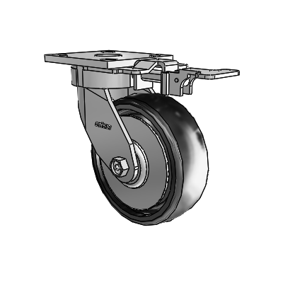 4 Series Kingpinless Casters Top Plate Swivel Caster with 6 x 2 Endura Solid Elastomer wheel