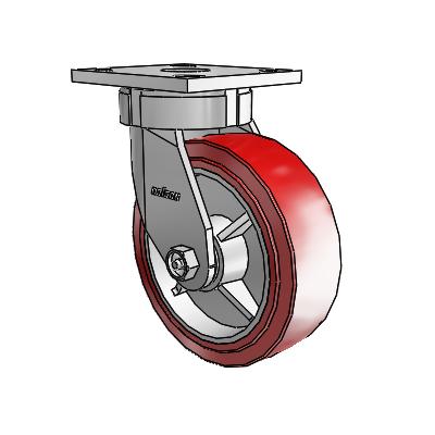 4 Series Kingpinless Casters Top Plate Swivel Caster with 6 x 2 Polyurethane HI-TECH wheel